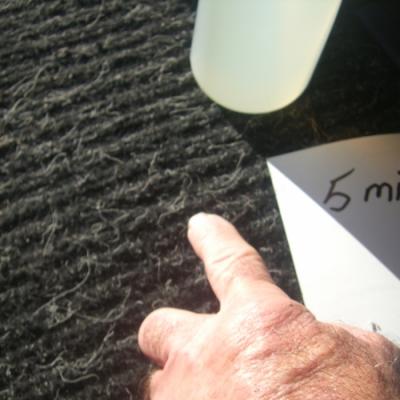 Čiščenje žvečilnega gumija s preproge